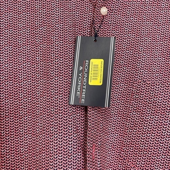 ROUNDTREE & YORKE Men’s Short Sleeve Printed Sport Shirt Size L Red - Picture 5 of 9